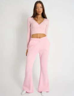 Clearance Kaiia Bow Detail Wide Leg Joggers Sculpt & Leisure | Kaiia The Label