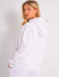 Hot Kaiia Bow Embroidered Oversized Hoodie White & Pink Sculpt & Leisure | Kaiia The Label