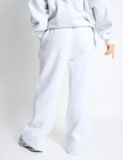 Discount Kaiia Bow Embroidered Ribbed Waistband Wide Leg Joggers Light Grey Marl & Red Sculpt & Leisure | Kaiia The Label