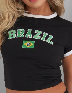 Shop Kaiia Brazil Baby Tee Sculpt & Leisure | Kaiia The Label