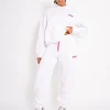 Discount Kaiia Bubble Logo Cuffed Joggers White & Hot Pink Sculpt & Leisure | Kaiia The Label