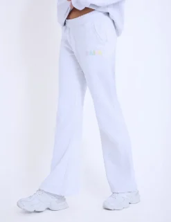 Best Sale Kaiia Bubble Logo Wide Leg Sweat Pants Light Grey Marl & Rainbow Sculpt & Leisure | Kaiia The Label
