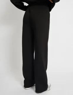 Best Sale Kaiia Bubble Script Bow Detail Wide Leg Joggers Black & Cream Sculpt & Leisure | Kaiia The Label