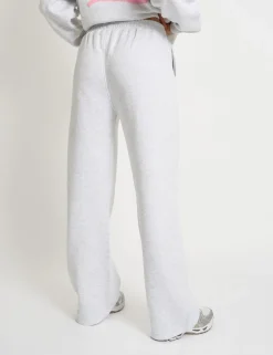 Clearance Kaiia Bubble Script Bow Detail Wide Leg Joggers Grey Marl & Pink Sculpt & Leisure | Kaiia The Label