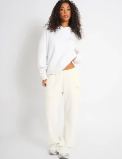 Shop Kaiia Bubble Wide Leg Joggers Off White & Rainbow Sculpt & Leisure | Kaiia The Label