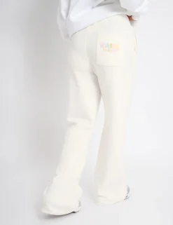 Shop Kaiia Bubble Wide Leg Joggers Off White & Rainbow Sculpt & Leisure | Kaiia The Label