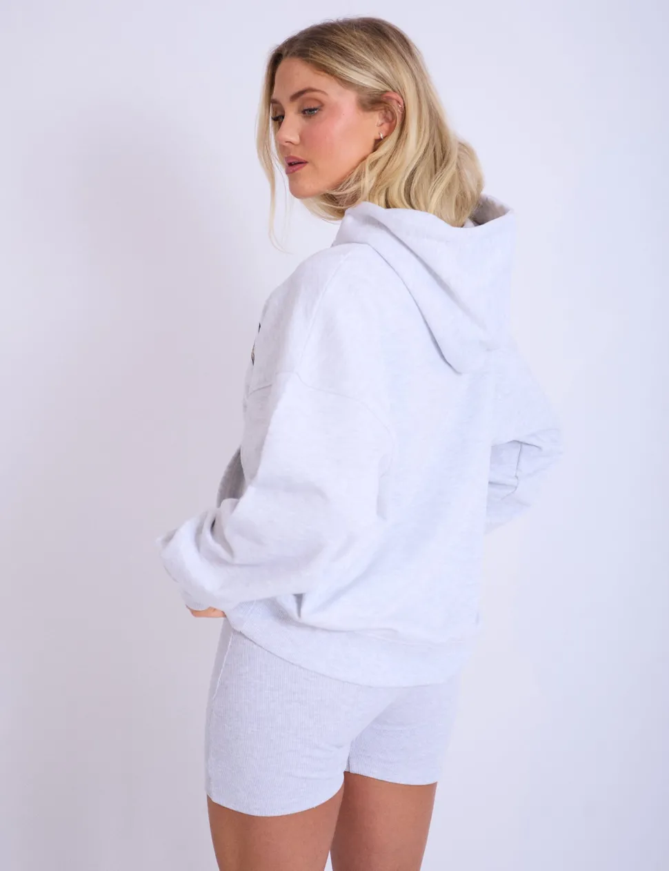 Clearance Kaiia California Oversized Hoodie Light Grey Marl Sculpt & Leisure | Kaiia The Label