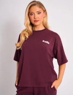 Flash Sale Kaiia Cherry Graphic Oversized T-shirt Plum & Pink Sculpt & Leisure | Kaiia The Label