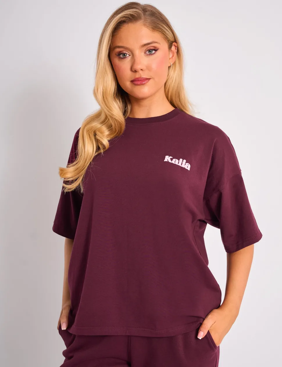 Flash Sale Kaiia Cherry Graphic Oversized T-shirt Plum & Pink Sculpt & Leisure | Kaiia The Label
