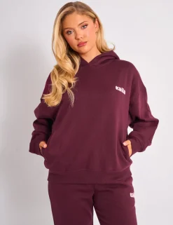 Outlet Kaiia Cherry Graphic Oversized Hoodie Plum & Pink Sculpt & Leisure | Kaiia The Label