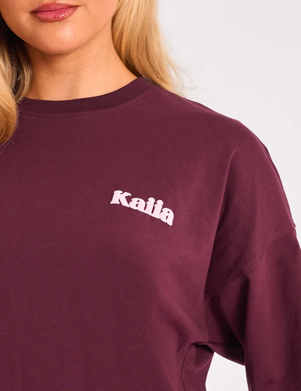 Flash Sale Kaiia Cherry Graphic Oversized T-shirt Plum & Pink Sculpt & Leisure | Kaiia The Label