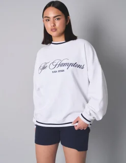 Clearance Kaiia Contrast Binding Hamptons Oversized Sweatshirt Sculpt & Leisure | Kaiia The Label