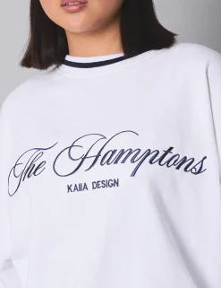 Clearance Kaiia Contrast Binding Hamptons Oversized Sweatshirt Sculpt & Leisure | Kaiia The Label