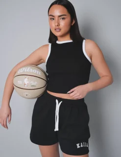 Cheap Kaiia Contrast Binding Vest in Black and White Sculpt & Leisure | Kaiia The Label