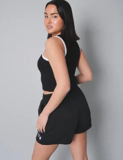 Cheap Kaiia Contrast Binding Vest in Black and White Sculpt & Leisure | Kaiia The Label