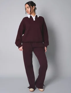 Sale Kaiia Contrast Collar Oversized Rugby Sweatshirt Tracksuits | Tracksuits