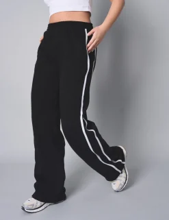 Cheap Kaiia Contrast Stripe Baggy Wide Leg Sweat Pants Black Sculpt & Leisure | Kaiia The Label