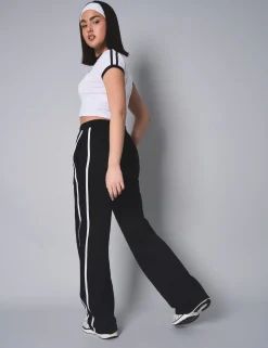 Cheap Kaiia Contrast Stripe Baggy Wide Leg Sweat Pants Black Sculpt & Leisure | Kaiia The Label