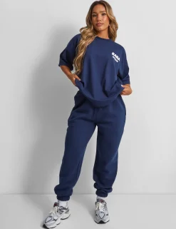 Shop Kaiia Design Bubble Logo Cuffed Joggers Navy Sculpt & Leisure | Kaiia The Label