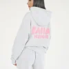 Store Kaiia Design Bubble Logo Oversized Hoodie Lt Grey Marl & Pink Sweatshirt & Hoodies | Hoodies & Sweatshirts