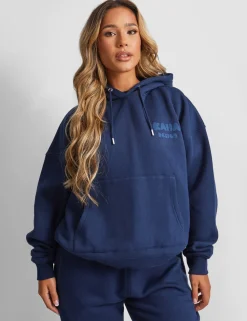 Online Kaiia Design Bubble Logo Oversized Hoodie Navy Sculpt & Leisure | Kaiia The Label