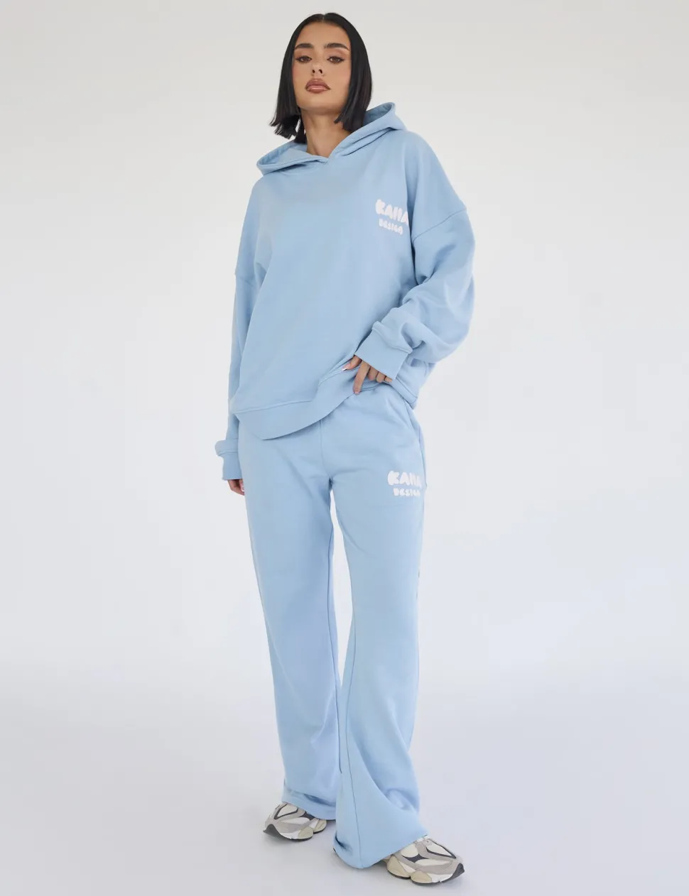 Cheap Kaiia Design Bubble Logo Wide Leg Sweat Pants Baby Blue Sculpt & Leisure | Kaiia The Label