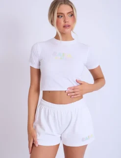 New Kaiia Design Bubble Logo Baby Tee Off White & Rainbow Tracksuits | Tracksuits