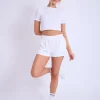 Store Kaiia Design Bubble Logo Sweat Shorts Off White & Rainbow Sculpt & Leisure | Kaiia The Label