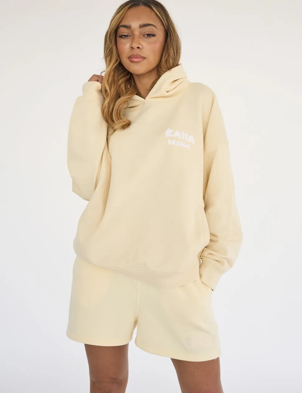 Discount Kaiia Design Bubble Logo Oversized Hoodie Lemon Sculpt & Leisure | Kaiia The Label