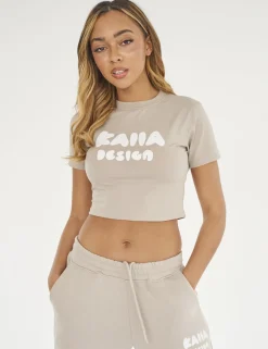 Sale Kaiia Design Bubble Logo Baby Tee Stone Tracksuits | Tracksuits