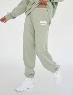 Clearance Kaiia Design Bubble Logo Cuffed Joggers Green Sculpt & Leisure | Kaiia The Label