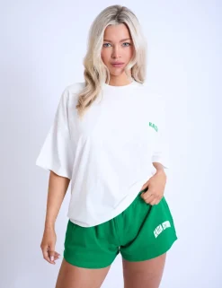 Best Sale Kaiia Design Bubble Logo Oversized T-Shirt Off White & Green Back In Stock | Sculpt & Leisure