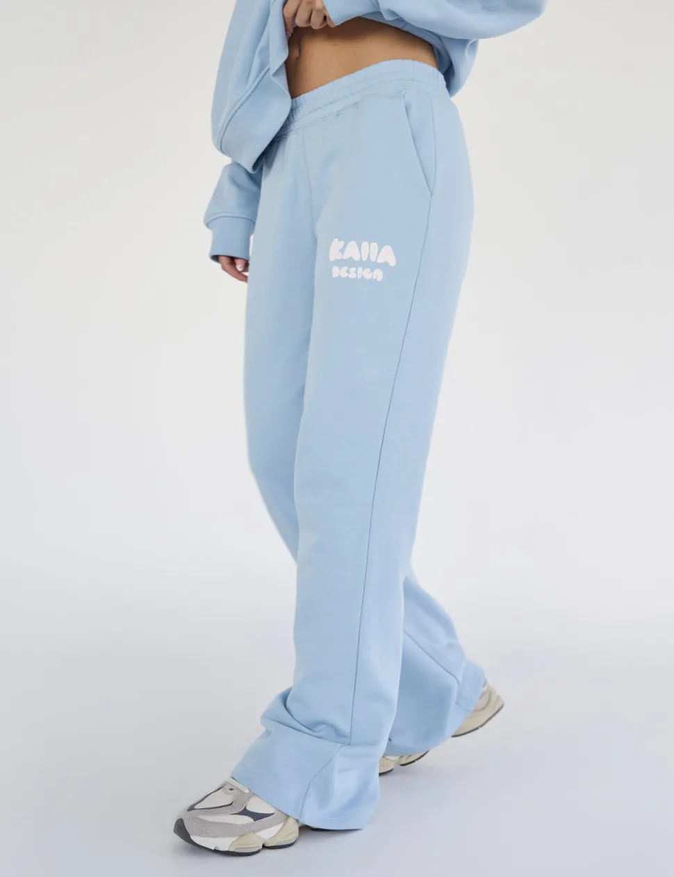 Cheap Kaiia Design Bubble Logo Wide Leg Sweat Pants Baby Blue Sculpt & Leisure | Kaiia The Label