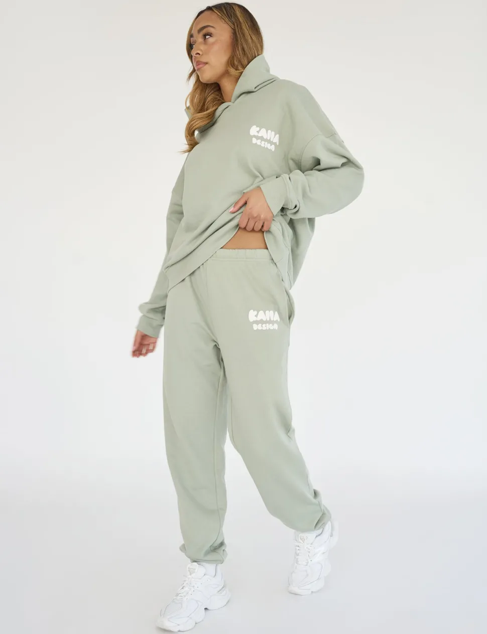 Clearance Kaiia Design Bubble Logo Cuffed Joggers Green Sculpt & Leisure | Kaiia The Label
