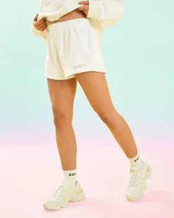 Store Kaiia Design Bubble Logo Sweat Shorts Off White & Rainbow Sculpt & Leisure | Kaiia The Label