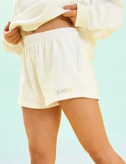 Store Kaiia Design Bubble Logo Sweat Shorts Off White & Rainbow Sculpt & Leisure | Kaiia The Label