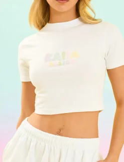 New Kaiia Design Bubble Logo Baby Tee Off White & Rainbow Tracksuits | Tracksuits