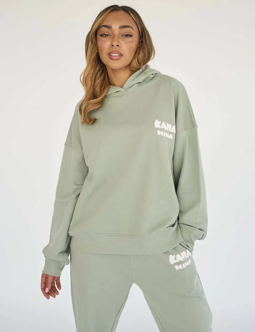 Discount Kaiia Design Bubble Print Oversized Hoodie Green Sculpt & Leisure | Kaiia The Label