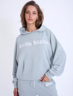 Sale Kaiia Design Embroidered Bubble Logo Oversized Hoodie Foam Sculpt & Leisure | Kaiia The Label