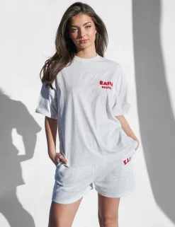 Hot Kaiia Design Oversized Top Light Marl and Red Back In Stock | Tracksuits