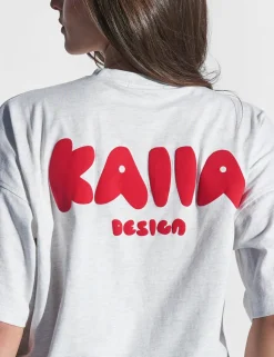 Hot Kaiia Design Oversized Top Light Marl and Red Back In Stock | Tracksuits