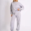 Best Kaiia Embossed Logo Cuffed Joggers Grey Marl Sculpt & Leisure | Kaiia The Label
