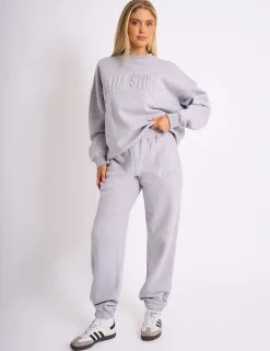 Best Kaiia Embossed Logo Cuffed Joggers Grey Marl Sculpt & Leisure | Kaiia The Label