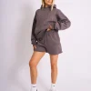 Clearance Kaiia Embossed Logo Sweat Shorts Dark Grey Tracksuits | Tracksuits
