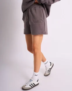 Clearance Kaiia Embossed Logo Sweat Shorts Dark Grey Tracksuits | Tracksuits