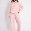Cheap Kaiia Embossed Wide Leg Joggers Pale Pink Sculpt & Leisure | Kaiia The Label