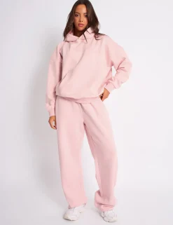 Cheap Kaiia Embossed Wide Leg Joggers Pale Pink Sculpt & Leisure | Kaiia The Label