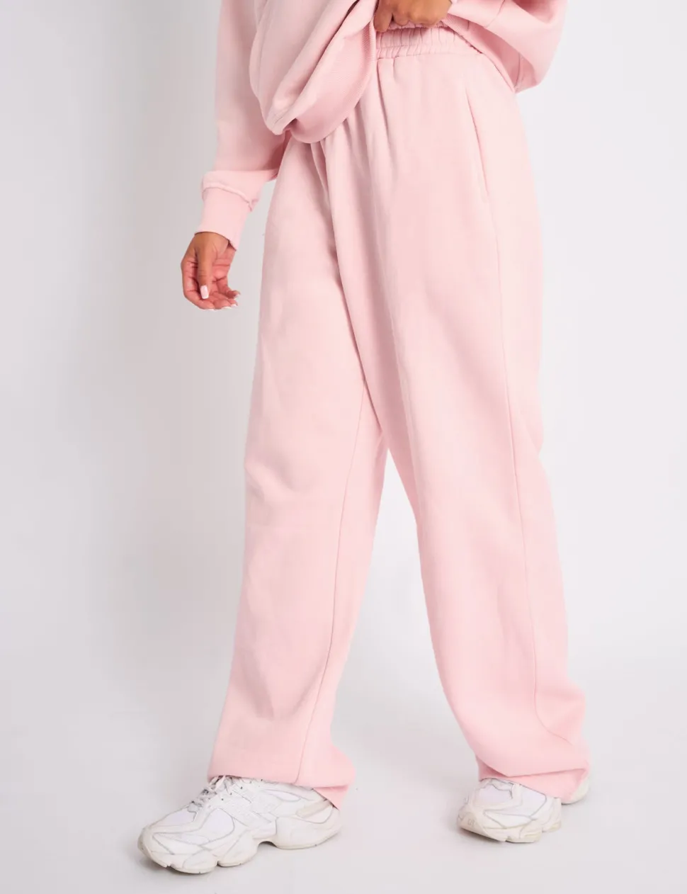 Cheap Kaiia Embossed Wide Leg Joggers Pale Pink Sculpt & Leisure | Kaiia The Label