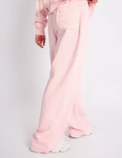 Cheap Kaiia Embossed Wide Leg Joggers Pale Pink Sculpt & Leisure | Kaiia The Label