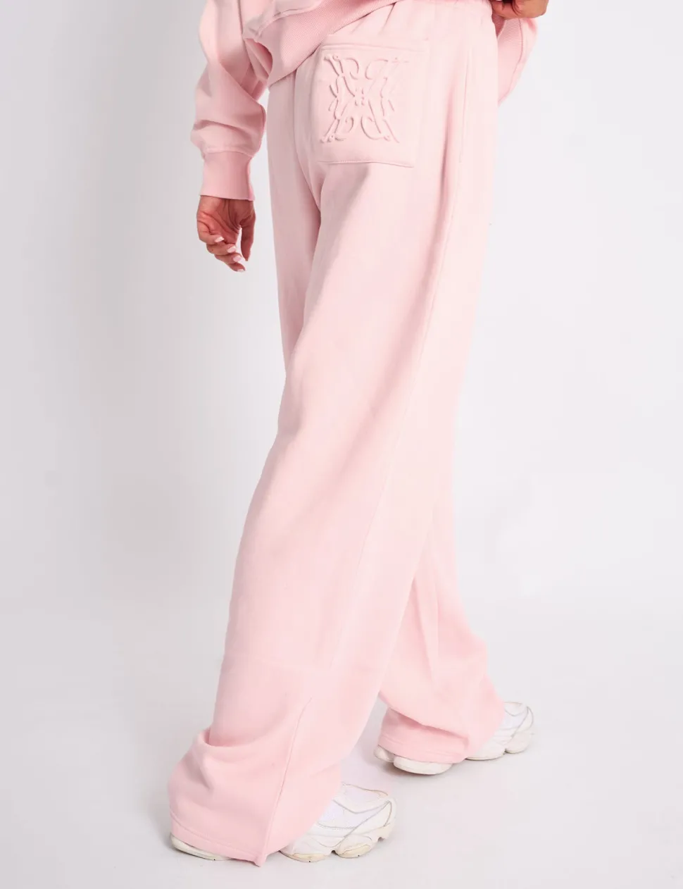 Cheap Kaiia Embossed Wide Leg Joggers Pale Pink Sculpt & Leisure | Kaiia The Label